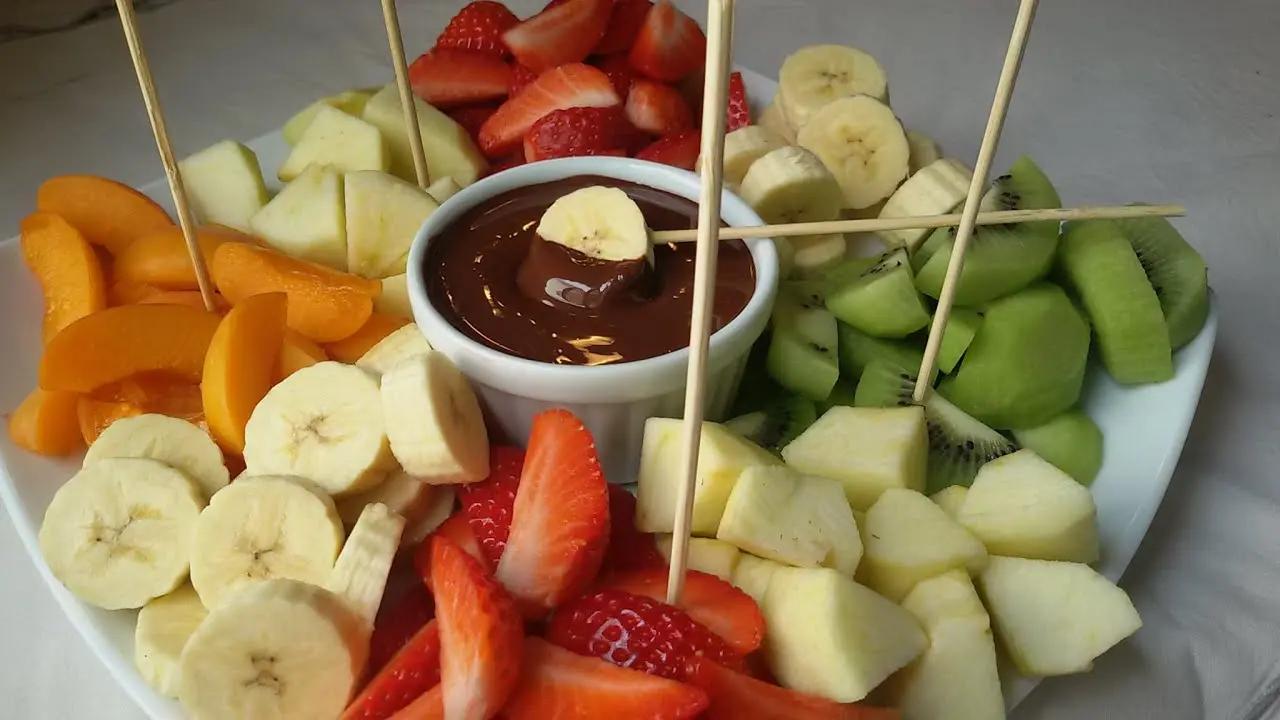 Fondue de chocolate con frutas