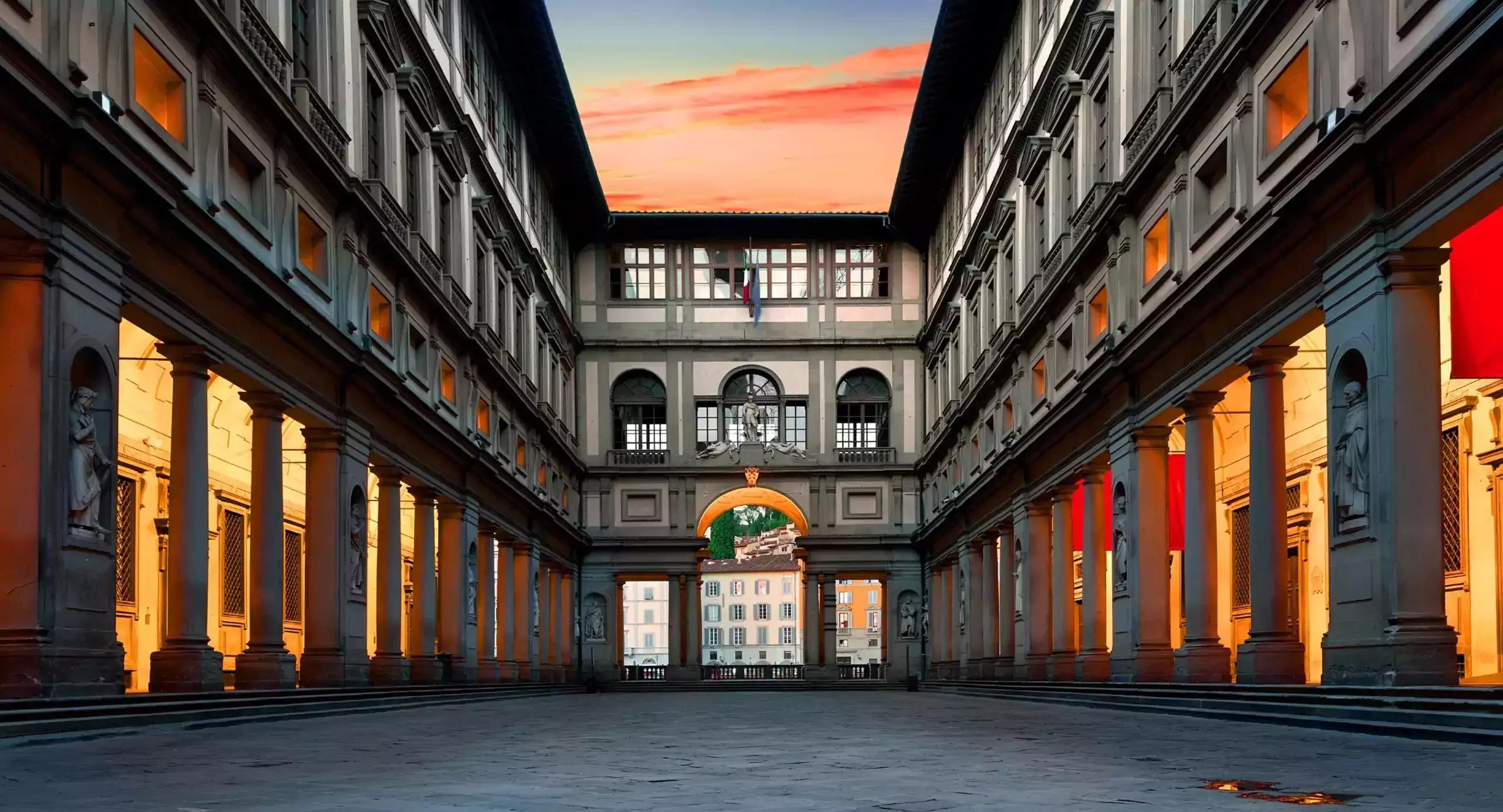 La Galería Uffizi en Florencia, Italia